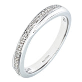 0.14ct Round Diamond Pave Set Twist Eternity Ring in UK Hallmarked 9ct White Gold
